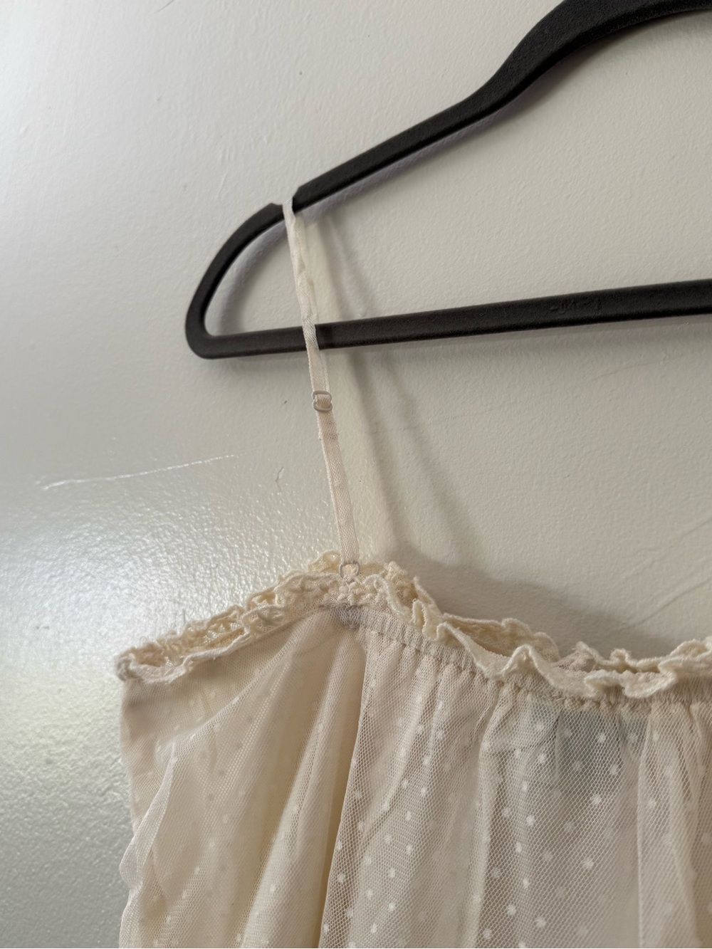 American Eagle Lace Ruffle Cropped Tank Top Small Cottagecore Coquette - Picture 9 of 11
